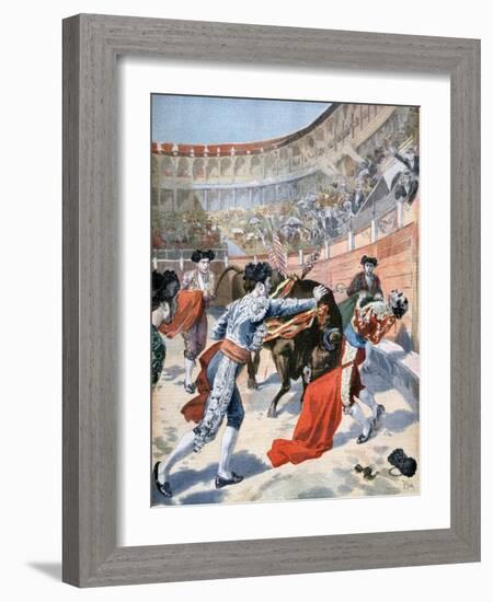 Bullfight in Madrid, Spain, 1894-null-Framed Giclee Print