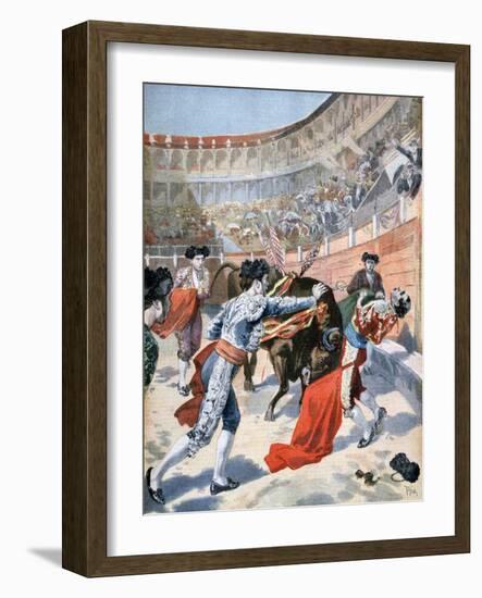 Bullfight in Madrid, Spain, 1894-null-Framed Giclee Print