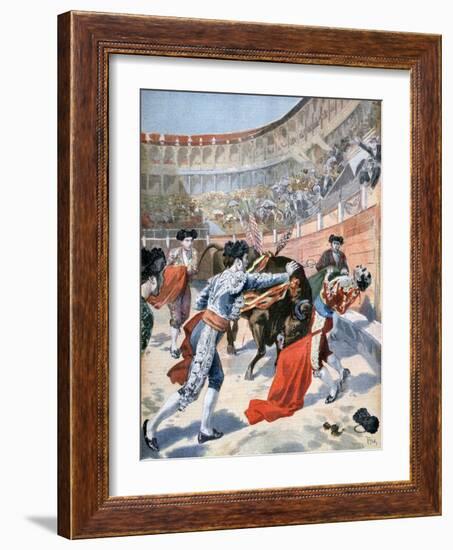 Bullfight in Madrid, Spain, 1894-null-Framed Giclee Print