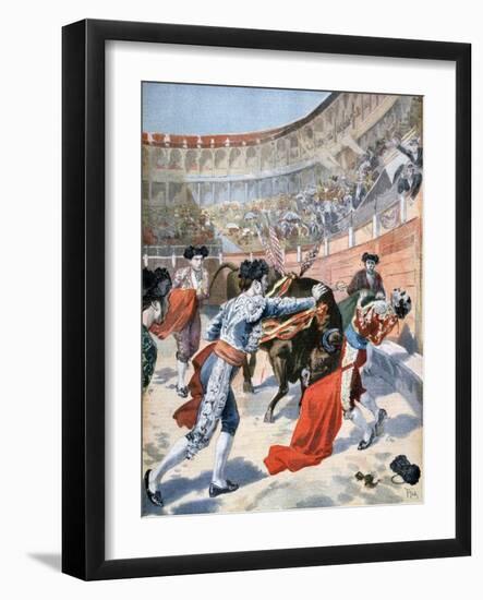 Bullfight in Madrid, Spain, 1894-null-Framed Giclee Print