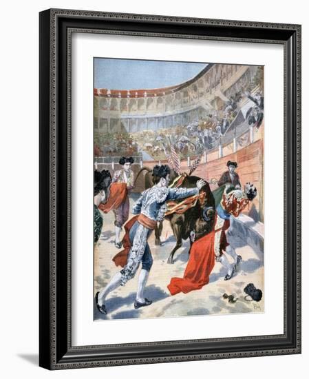 Bullfight in Madrid, Spain, 1894-null-Framed Giclee Print