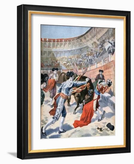 Bullfight in Madrid, Spain, 1894-null-Framed Giclee Print