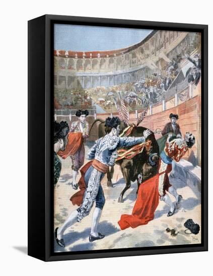 Bullfight in Madrid, Spain, 1894-null-Framed Premier Image Canvas