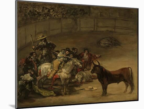 Bullfight, Suerte de Varas, 1824-Francisco de Goya-Mounted Giclee Print