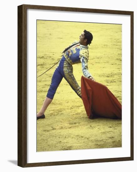 Bullfighter Francisco Ribera, Known as "Paquirri," Leaning Back in the Ring-Loomis Dean-Framed Premium Photographic Print