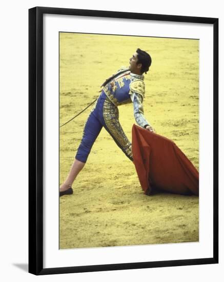 Bullfighter Francisco Ribera, Known as "Paquirri," Leaning Back in the Ring-Loomis Dean-Framed Premium Photographic Print