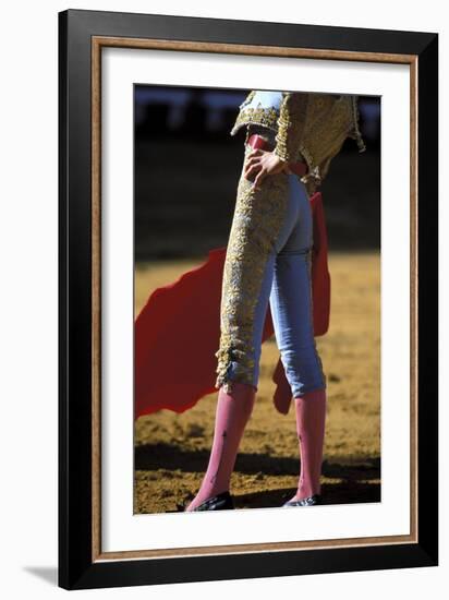 Bullfighter Goads a Bull-null-Framed Photographic Print