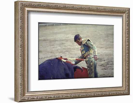 Bullfighter Manuel Benitez, Known as "El Cordobes", in the Ring-Loomis Dean-Framed Photographic Print