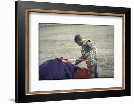 Bullfighter Manuel Benitez, Known as "El Cordobes", in the Ring-Loomis Dean-Framed Photographic Print