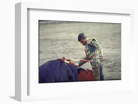 Bullfighter Manuel Benitez, Known as "El Cordobes", in the Ring-Loomis Dean-Framed Photographic Print