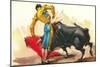 Bullfighting Scene-null-Mounted Art Print