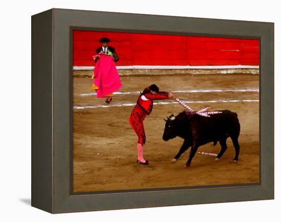 Bullfights Begin with Bleeding of the Bull, San Luis Potosi, Mexico-Russell Gordon-Framed Premier Image Canvas
