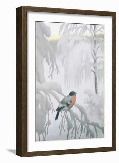 Bullfinch, 1913 watercolor on paper-Theodor Severin Kittelsen-Framed Giclee Print