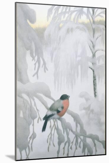 Bullfinch, 1913 watercolor on paper-Theodor Severin Kittelsen-Mounted Giclee Print