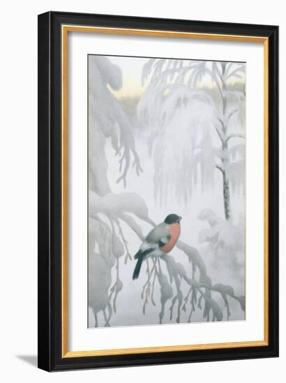 Bullfinch, 1913 watercolor on paper-Theodor Severin Kittelsen-Framed Giclee Print