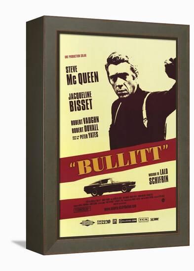 Bullitt, French Movie Poster, 1968-null-Framed Stretched Canvas