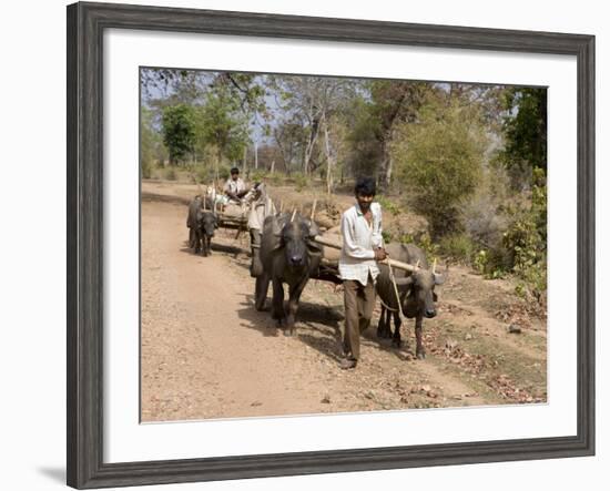 Bullock Carts, Tala, Bandhavgarh National Park, Madhya Pradesh, India-Thorsten Milse-Framed Photographic Print