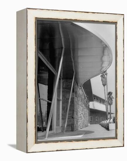 Bullock's Department Store with Architectural Twists, Louvered Roofs, Porch Supports with Porthales-Allan Grant-Framed Premier Image Canvas