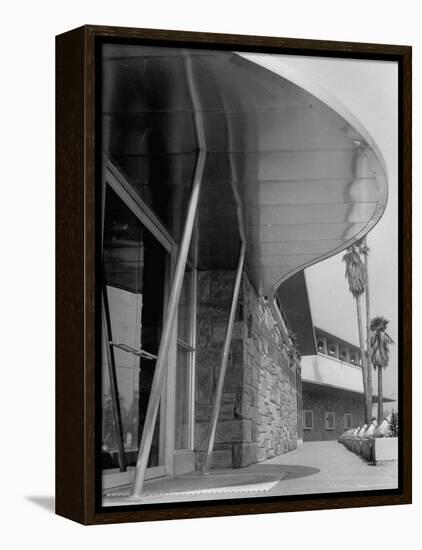 Bullock's Department Store with Architectural Twists, Louvered Roofs, Porch Supports with Porthales-Allan Grant-Framed Premier Image Canvas