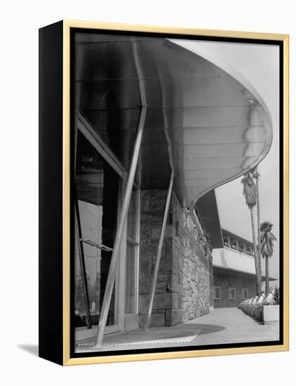 Bullock's Department Store with Architectural Twists, Louvered Roofs, Porch Supports with Porthales-Allan Grant-Framed Premier Image Canvas