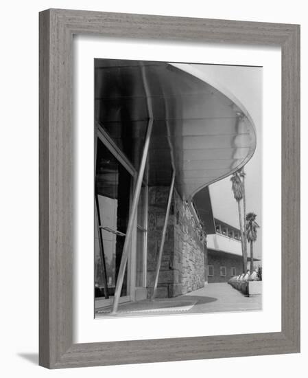 Bullock's Department Store with Architectural Twists, Louvered Roofs, Porch Supports with Porthales-Allan Grant-Framed Photographic Print