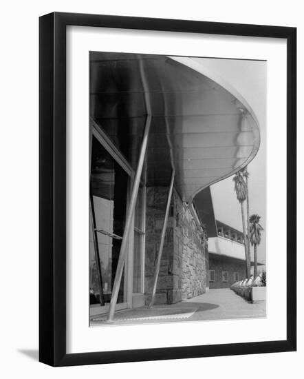 Bullock's Department Store with Architectural Twists, Louvered Roofs, Porch Supports with Porthales-Allan Grant-Framed Photographic Print