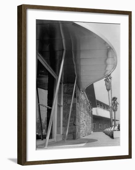 Bullock's Department Store with Architectural Twists, Louvered Roofs, Porch Supports with Porthales-Allan Grant-Framed Photographic Print