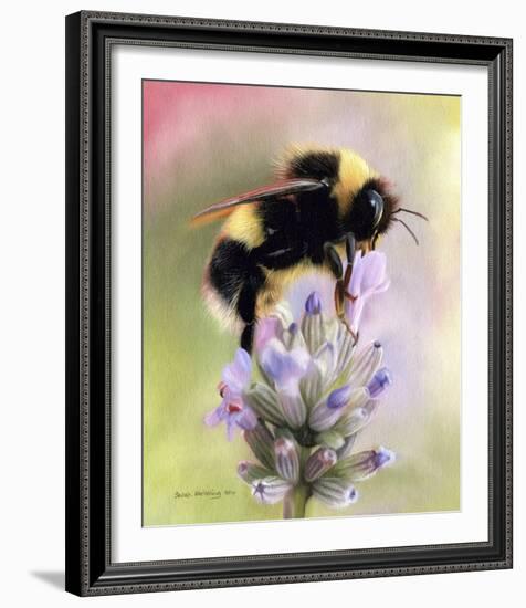 Bumble Bee on Flower-Sarah Stribbling-Framed Giclee Print