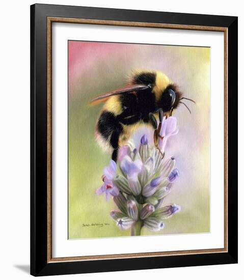 Bumble Bee on Flower-Sarah Stribbling-Framed Giclee Print