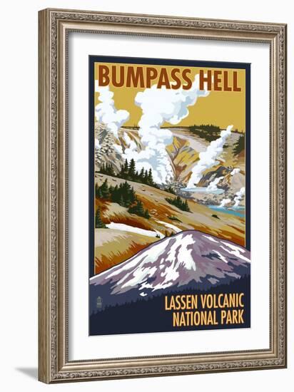 Bumpass Hell - Lassen Volcanic National Park, CA-Lantern Press-Framed Art Print