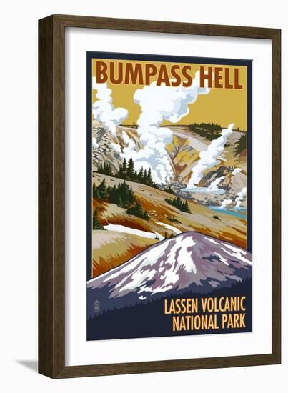 Bumpass Hell - Lassen Volcanic National Park, CA-Lantern Press-Framed Art Print