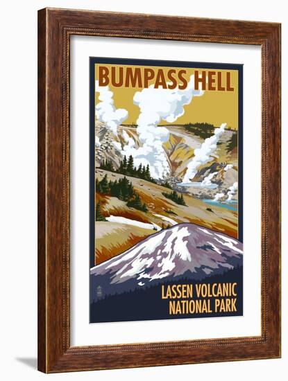 Bumpass Hell - Lassen Volcanic National Park, CA-Lantern Press-Framed Art Print