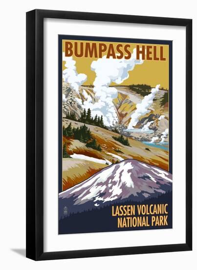 Bumpass Hell - Lassen Volcanic National Park, CA-Lantern Press-Framed Art Print