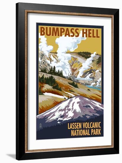 Bumpass Hell - Lassen Volcanic National Park, CA-Lantern Press-Framed Art Print