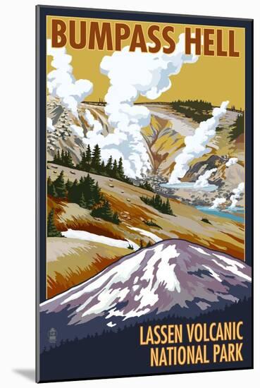 Bumpass Hell - Lassen Volcanic National Park, CA-Lantern Press-Mounted Art Print