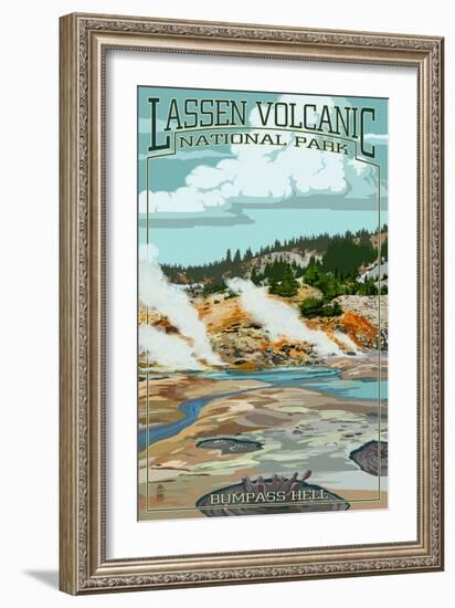 Bumpass Hell - Lassen Volcanic National Park, CA-Lantern Press-Framed Art Print