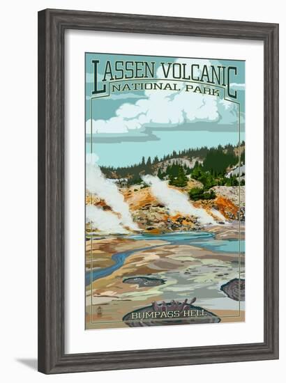 Bumpass Hell - Lassen Volcanic National Park, CA-Lantern Press-Framed Art Print