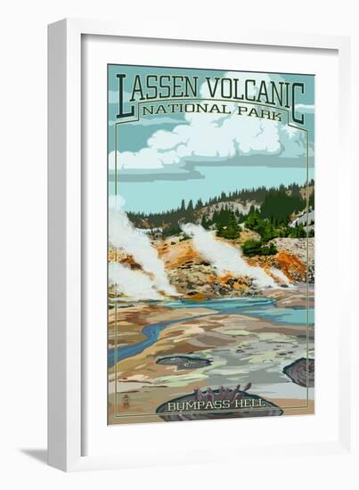 Bumpass Hell - Lassen Volcanic National Park, CA-Lantern Press-Framed Art Print