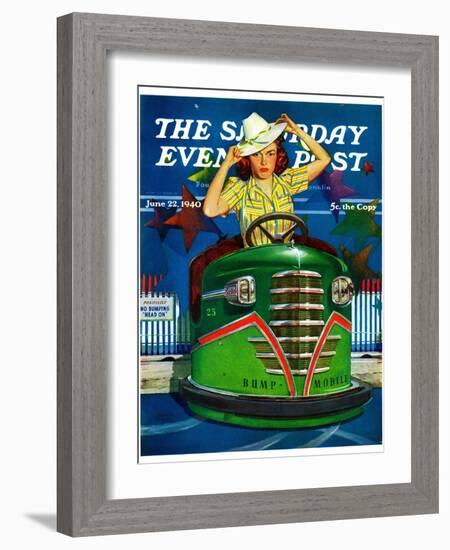 "Bumper Cars," Saturday Evening Post Cover, June 22, 1940-Albert W. Hampson-Framed Giclee Print