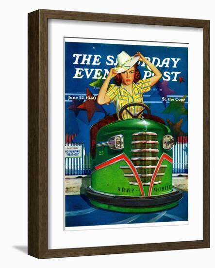 "Bumper Cars," Saturday Evening Post Cover, June 22, 1940-Albert W. Hampson-Framed Giclee Print