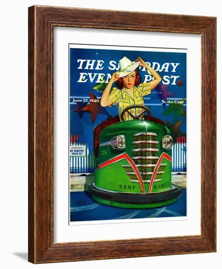 "Bumper Cars," Saturday Evening Post Cover, June 22, 1940-Albert W. Hampson-Framed Giclee Print