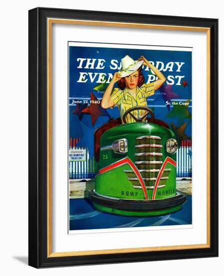 "Bumper Cars," Saturday Evening Post Cover, June 22, 1940-Albert W. Hampson-Framed Giclee Print