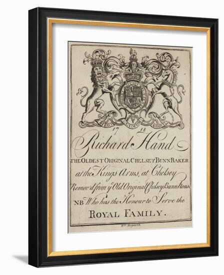 Bun Baker, Richard Hand, Trade Card-William Hogarth-Framed Giclee Print