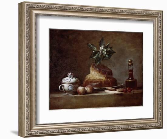 Bun or Dessert. ( 1763, Oil on Canvas)-Jean-Baptiste Simeon Chardin-Framed Giclee Print