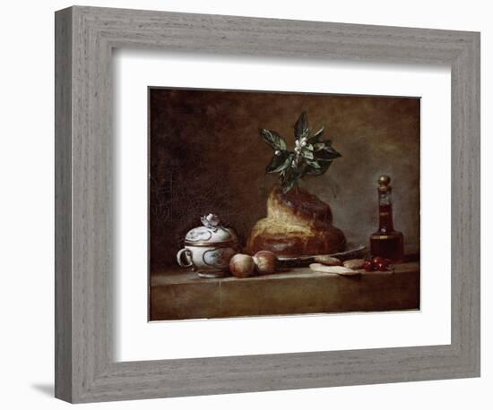 Bun or Dessert. ( 1763, Oil on Canvas)-Jean-Baptiste Simeon Chardin-Framed Giclee Print