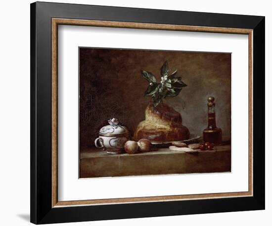 Bun or Dessert. ( 1763, Oil on Canvas)-Jean-Baptiste Simeon Chardin-Framed Giclee Print