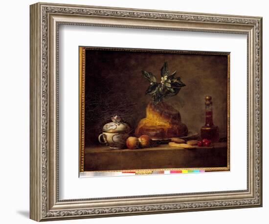 Bun or Dessert. Painting by Jean Simeon Chardin (1699-1779), 1763. Oil on Canvas. Dim: 0,47 X 0,56M-Jean-Baptiste Simeon Chardin-Framed Giclee Print