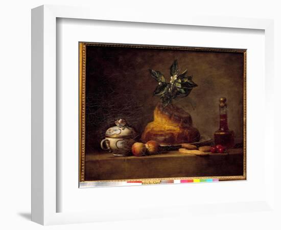 Bun or Dessert. Painting by Jean Simeon Chardin (1699-1779), 1763. Oil on Canvas. Dim: 0,47 X 0,56M-Jean-Baptiste Simeon Chardin-Framed Giclee Print