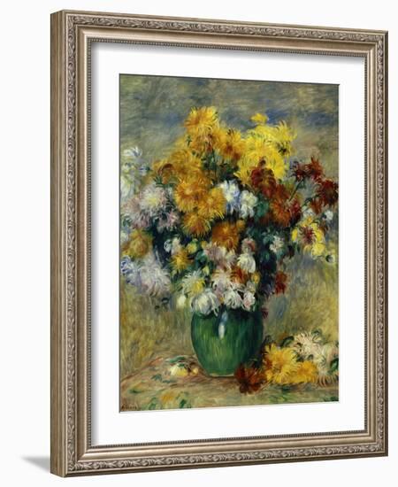 Bunch of Chrysanthemums-Pierre-Auguste Renoir-Framed Art Print