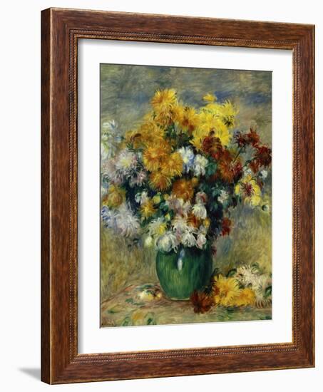 Bunch of Chrysanthemums-Pierre-Auguste Renoir-Framed Art Print